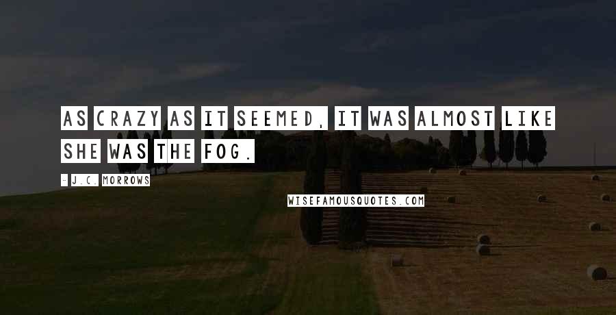 J.C. Morrows Quotes: As crazy as it seemed, it was almost like she was the fog.