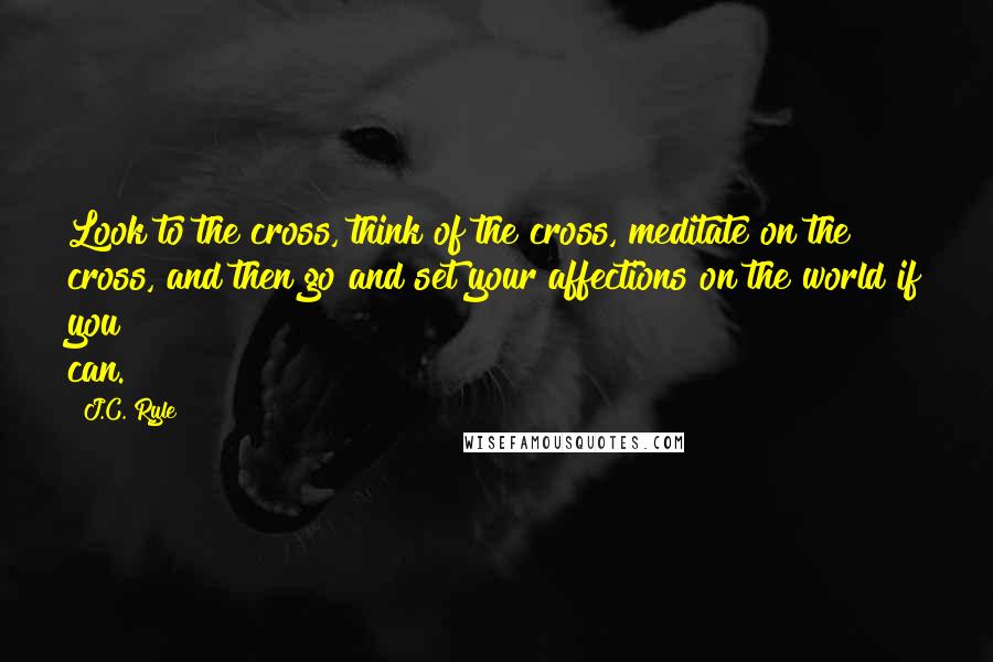 J.C. Ryle Quotes: Look to the cross, think of the cross, meditate on the cross, and then go and set your affections on the world if you can.