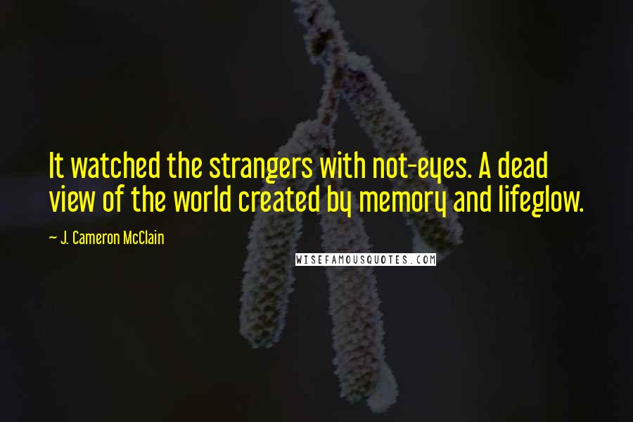 J. Cameron McClain Quotes: It watched the strangers with not-eyes. A dead view of the world created by memory and lifeglow.