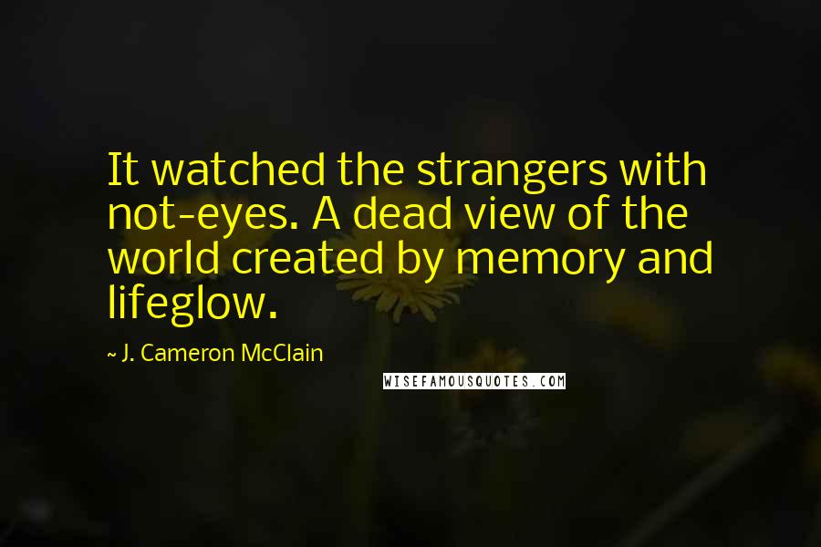 J. Cameron McClain Quotes: It watched the strangers with not-eyes. A dead view of the world created by memory and lifeglow.