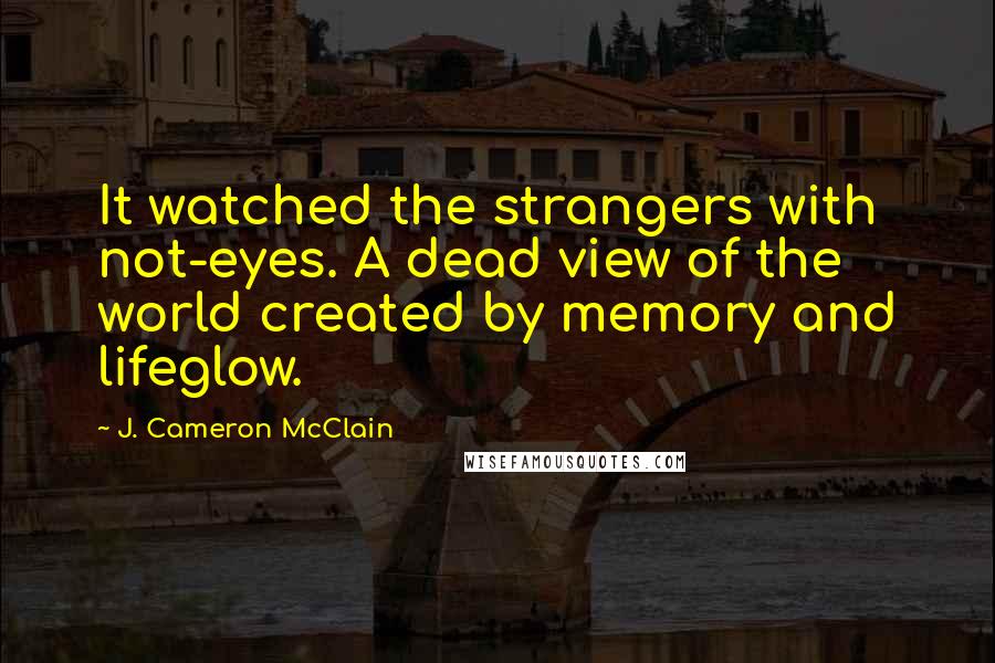 J. Cameron McClain Quotes: It watched the strangers with not-eyes. A dead view of the world created by memory and lifeglow.