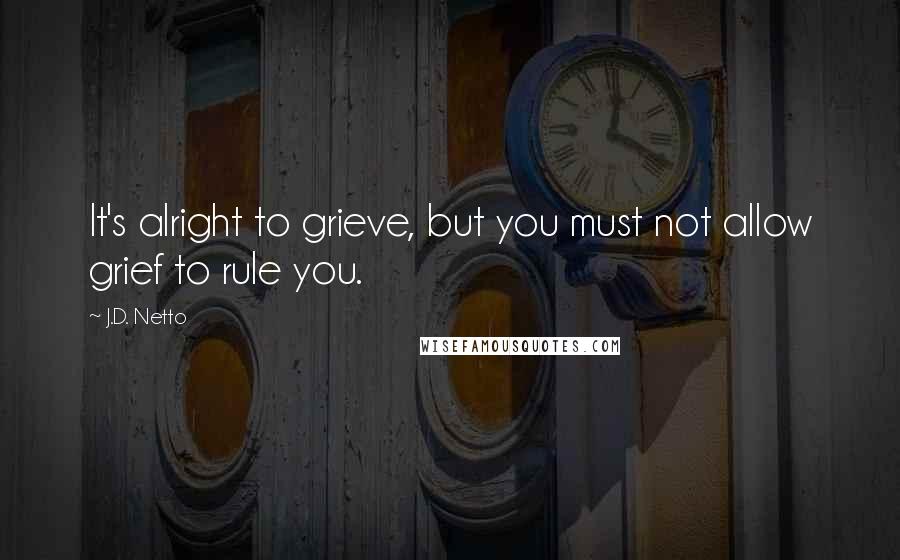 J.D. Netto Quotes: It's alright to grieve, but you must not allow grief to rule you.