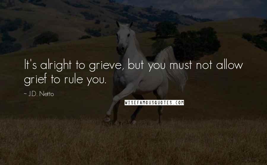 J.D. Netto Quotes: It's alright to grieve, but you must not allow grief to rule you.