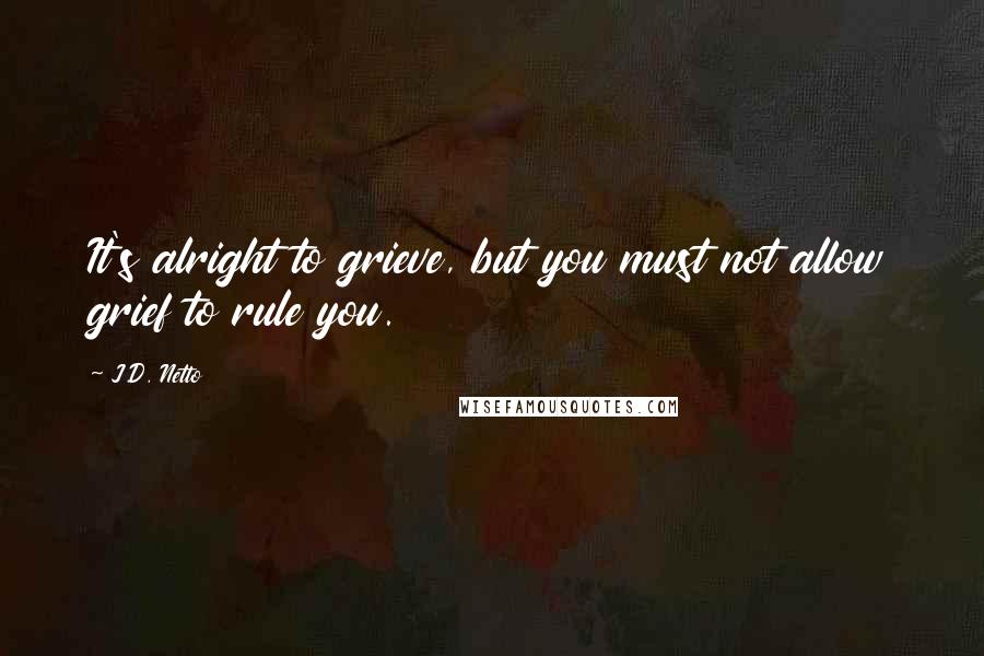 J.D. Netto Quotes: It's alright to grieve, but you must not allow grief to rule you.