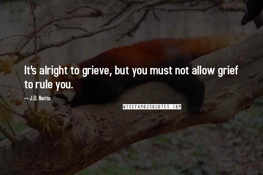 J.D. Netto Quotes: It's alright to grieve, but you must not allow grief to rule you.