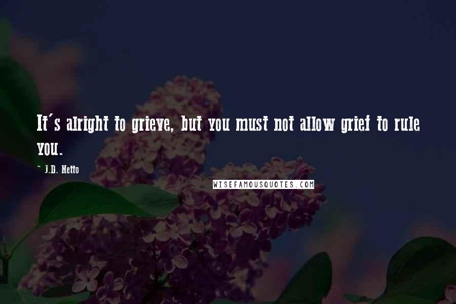 J.D. Netto Quotes: It's alright to grieve, but you must not allow grief to rule you.