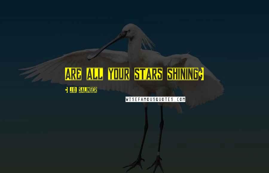 J.D. Salinger Quotes: Are all your stars shining?