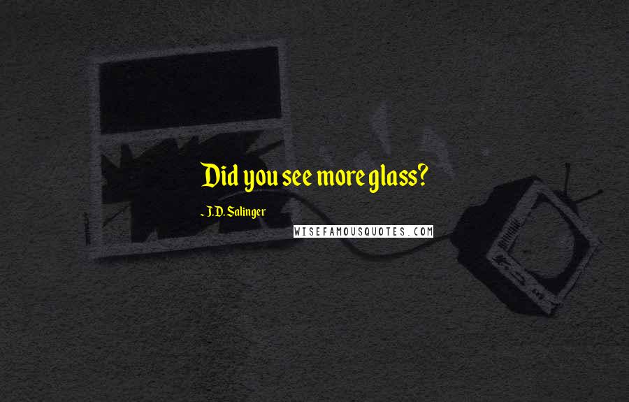 J.D. Salinger Quotes: Did you see more glass?