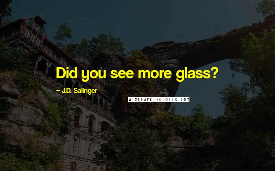 J.D. Salinger Quotes: Did you see more glass?