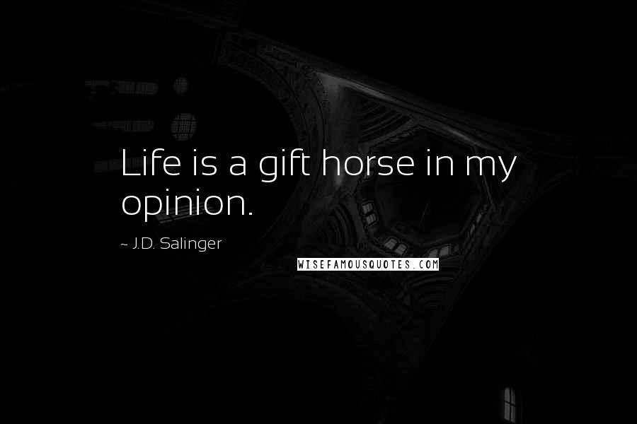 J.D. Salinger Quotes: Life is a gift horse in my opinion.