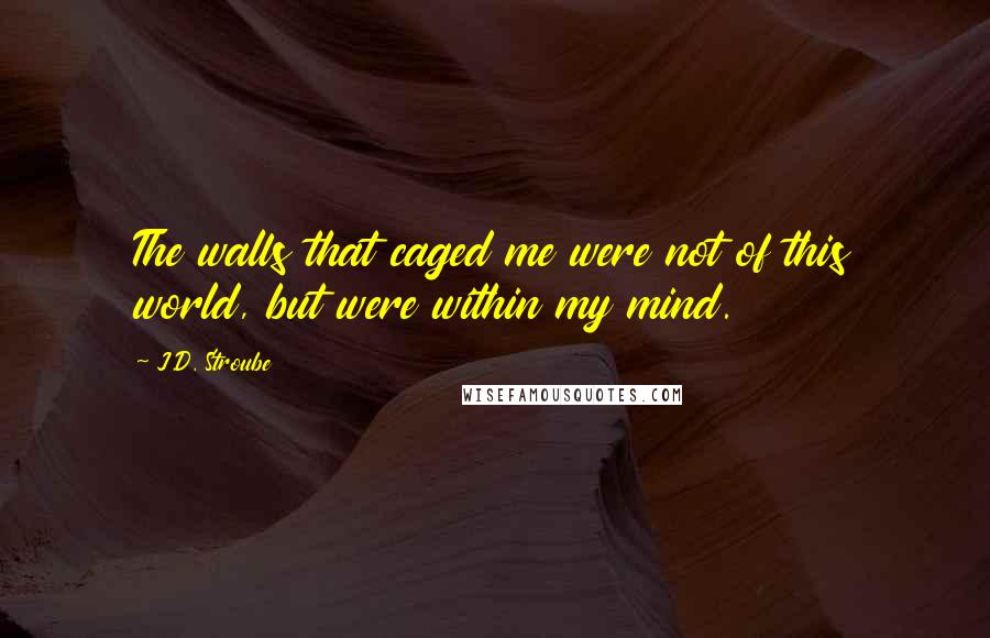 J.D. Stroube Quotes: The walls that caged me were not of this world, but were within my mind.