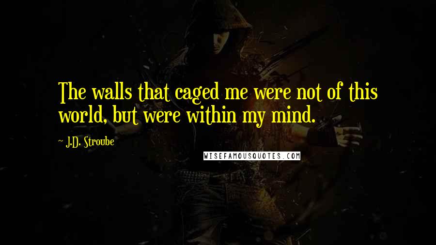 J.D. Stroube Quotes: The walls that caged me were not of this world, but were within my mind.