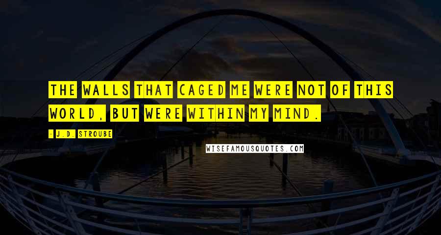 J.D. Stroube Quotes: The walls that caged me were not of this world, but were within my mind.