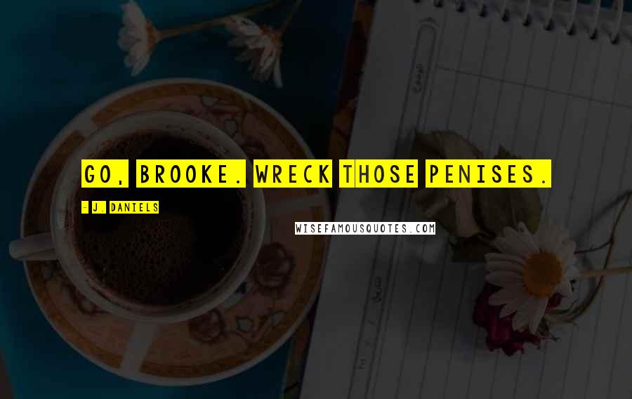 J. Daniels Quotes: Go, Brooke. Wreck those penises.