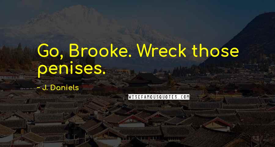 J. Daniels Quotes: Go, Brooke. Wreck those penises.