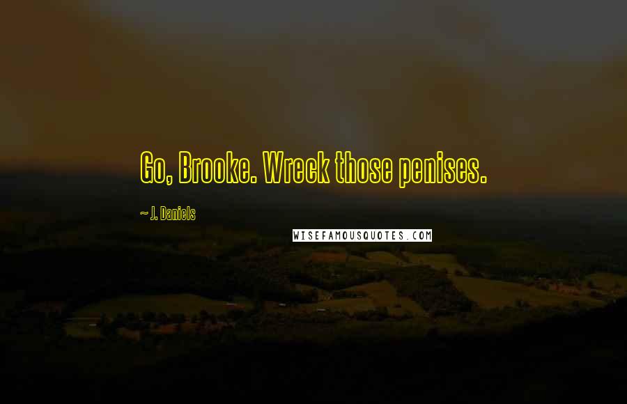 J. Daniels Quotes: Go, Brooke. Wreck those penises.