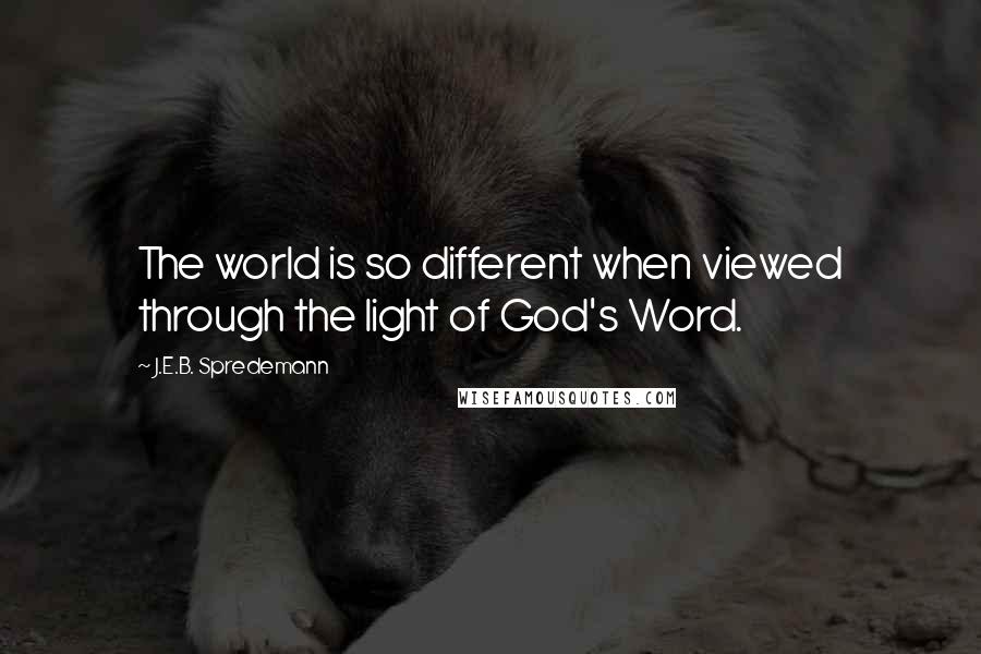 J.E.B. Spredemann Quotes: The world is so different when viewed through the light of God's Word.