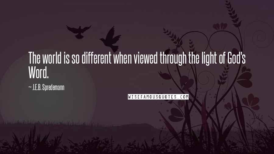 J.E.B. Spredemann Quotes: The world is so different when viewed through the light of God's Word.