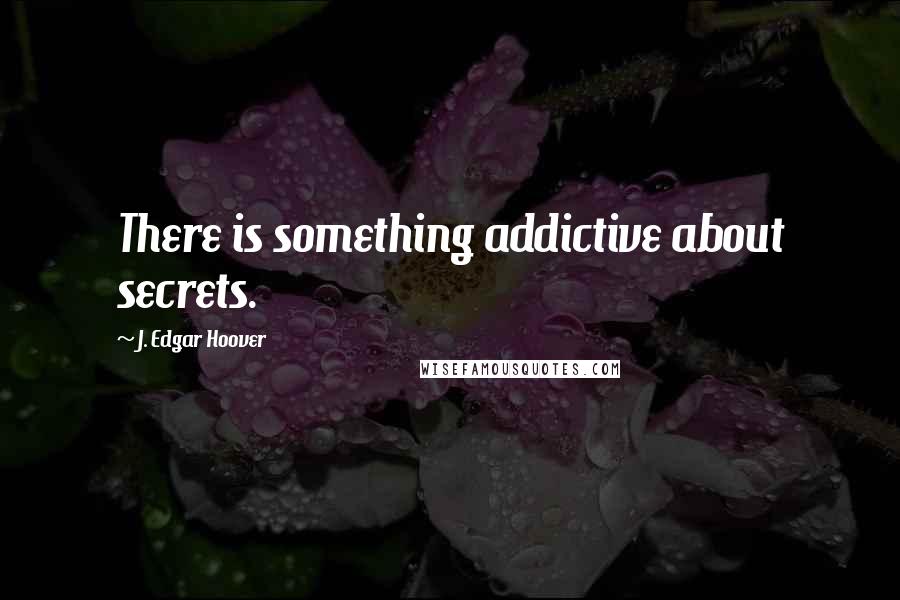 J. Edgar Hoover Quotes: There is something addictive about secrets.