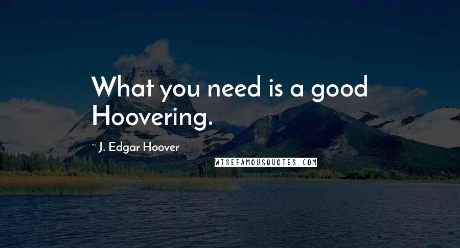 J. Edgar Hoover Quotes: What you need is a good Hoovering.