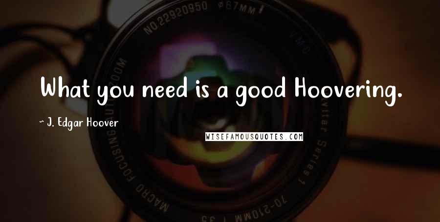 J. Edgar Hoover Quotes: What you need is a good Hoovering.