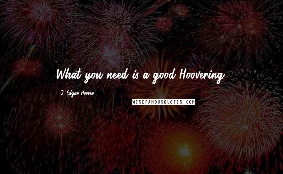 J. Edgar Hoover Quotes: What you need is a good Hoovering.