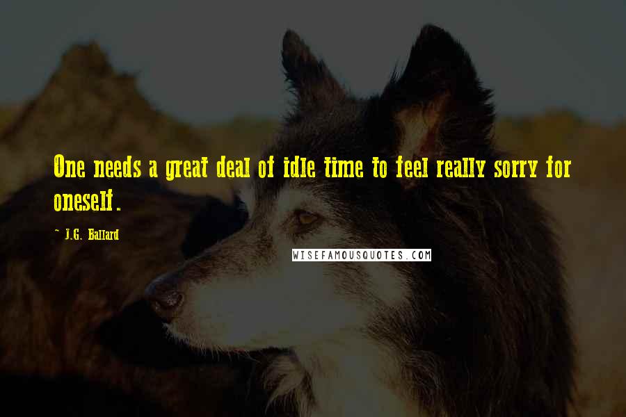 J.G. Ballard Quotes: One needs a great deal of idle time to feel really sorry for oneself.