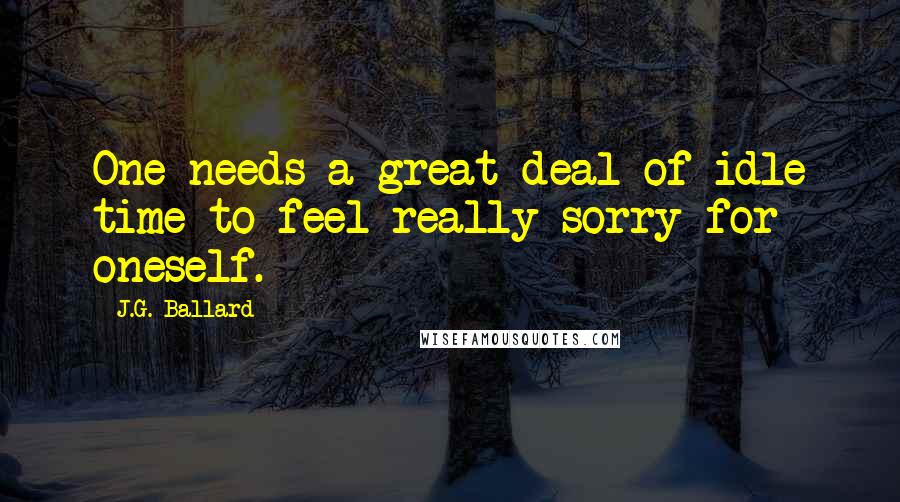 J.G. Ballard Quotes: One needs a great deal of idle time to feel really sorry for oneself.