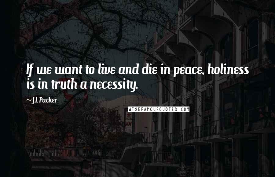 J.I. Packer Quotes: If we want to live and die in peace, holiness is in truth a necessity.