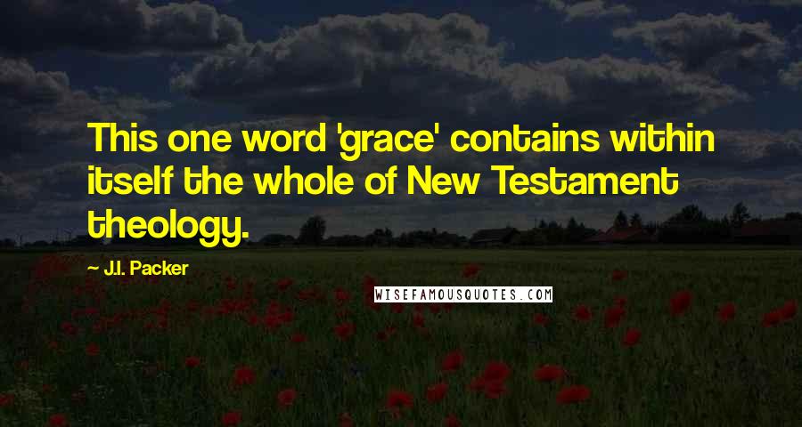 J.I. Packer Quotes: This one word 'grace' contains within itself the whole of New Testament theology.