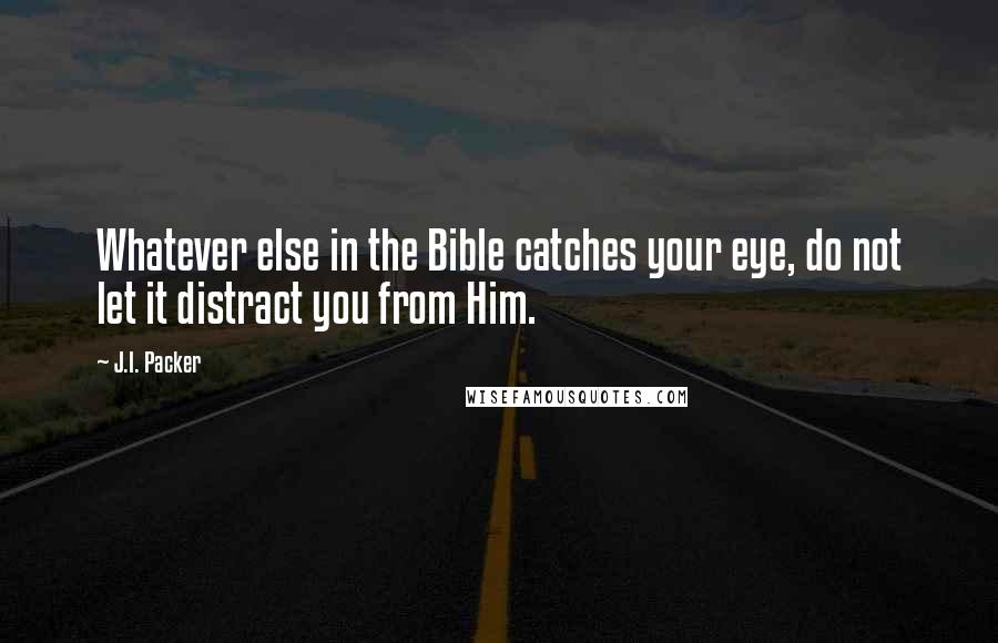J.I. Packer Quotes: Whatever else in the Bible catches your eye, do not let it distract you from Him.