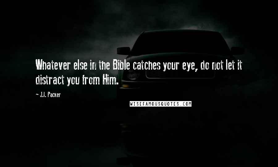 J.I. Packer Quotes: Whatever else in the Bible catches your eye, do not let it distract you from Him.