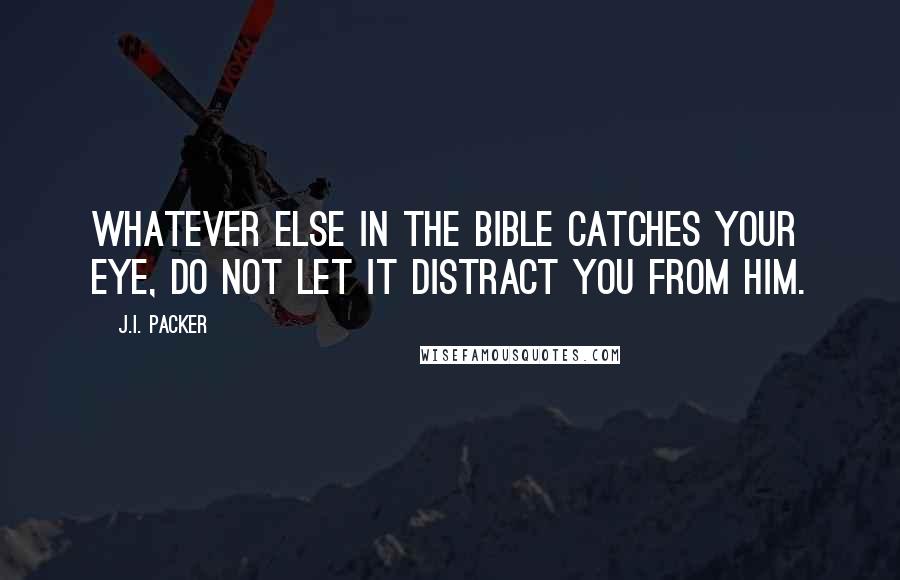 J.I. Packer Quotes: Whatever else in the Bible catches your eye, do not let it distract you from Him.