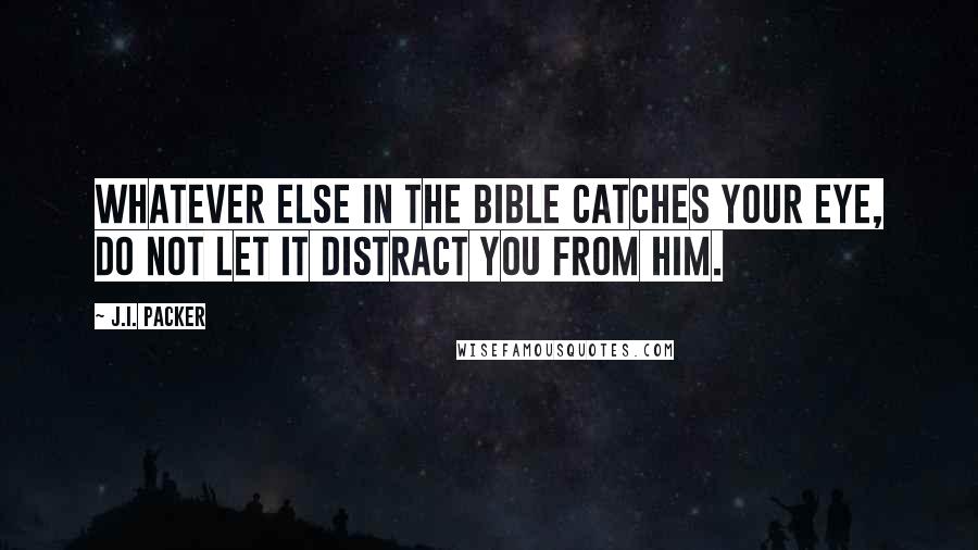 J.I. Packer Quotes: Whatever else in the Bible catches your eye, do not let it distract you from Him.