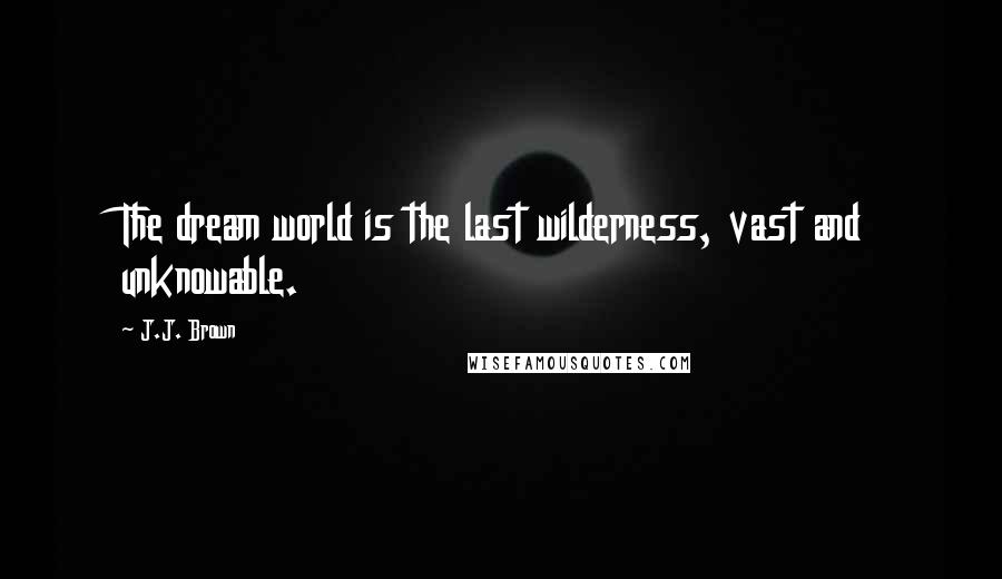 J.J. Brown Quotes: The dream world is the last wilderness, vast and unknowable.