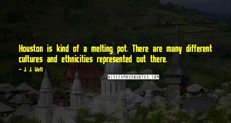 J. J. Watt Quotes: Houston is kind of a melting pot. There are many different cultures and ethnicities represented out there.