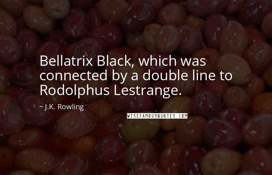 J.K. Rowling Quotes: Bellatrix Black, which was connected by a double line to Rodolphus Lestrange.
