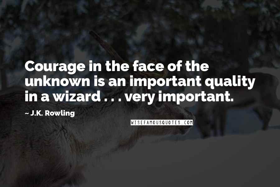 J.K. Rowling Quotes: Courage in the face of the unknown is an important quality in a wizard . . . very important.