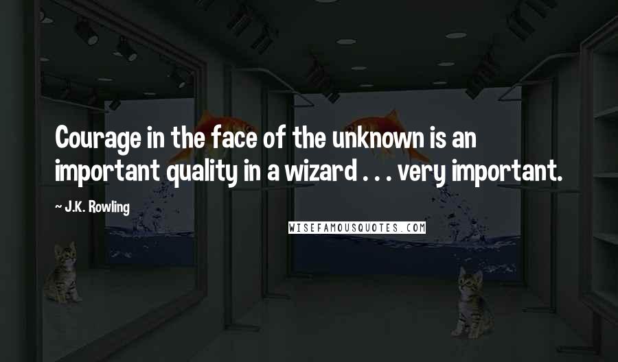 J.K. Rowling Quotes: Courage in the face of the unknown is an important quality in a wizard . . . very important.