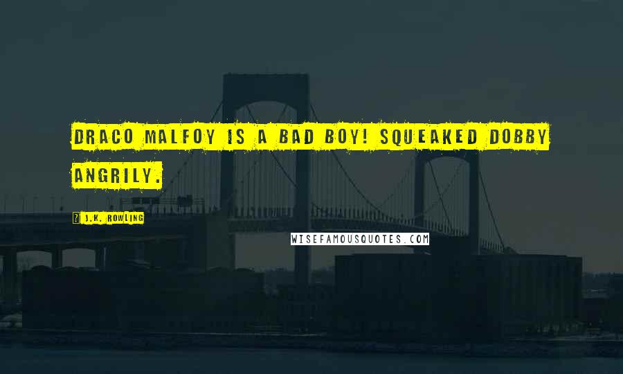 J.K. Rowling Quotes: Draco Malfoy is a bad boy! squeaked Dobby angrily.