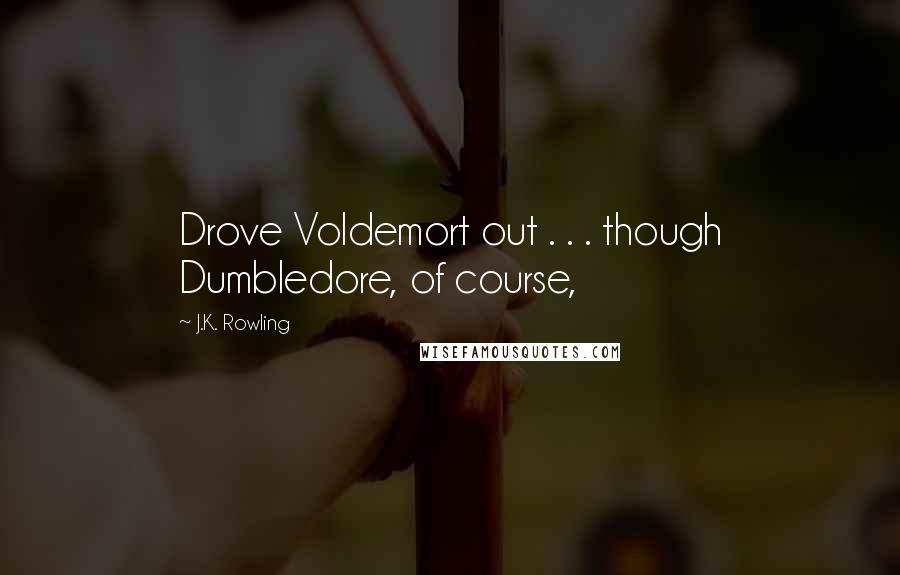 J.K. Rowling Quotes: Drove Voldemort out . . . though Dumbledore, of course,