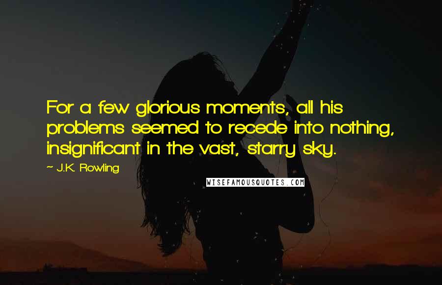 J.K. Rowling Quotes: For a few glorious moments, all his problems seemed to recede into nothing, insignificant in the vast, starry sky.