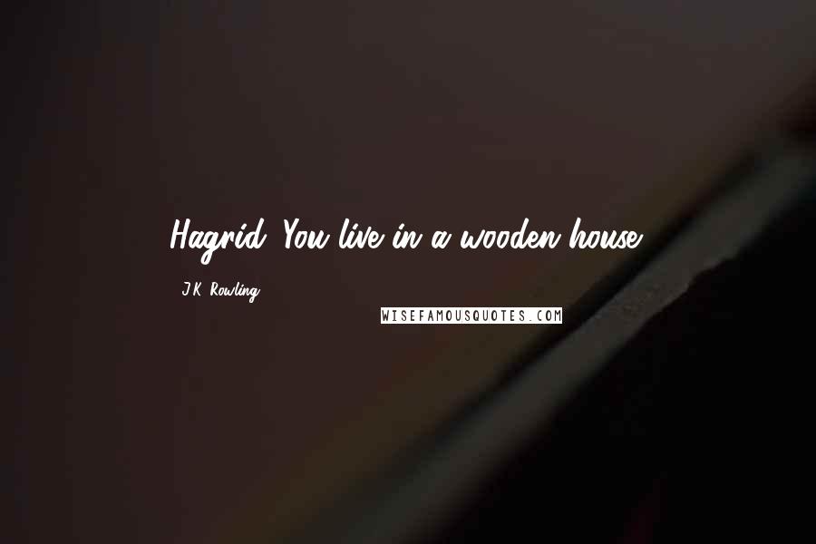 J.K. Rowling Quotes: Hagrid. You live in a wooden house!