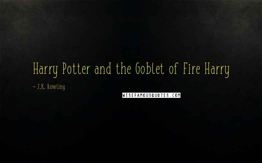 J.K. Rowling Quotes: Harry Potter and the Goblet of Fire Harry