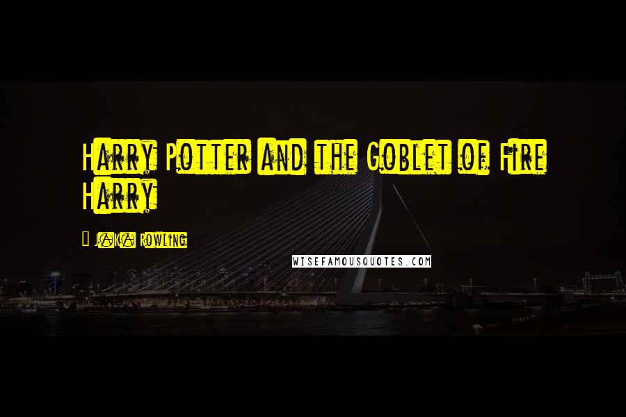 J.K. Rowling Quotes: Harry Potter and the Goblet of Fire Harry