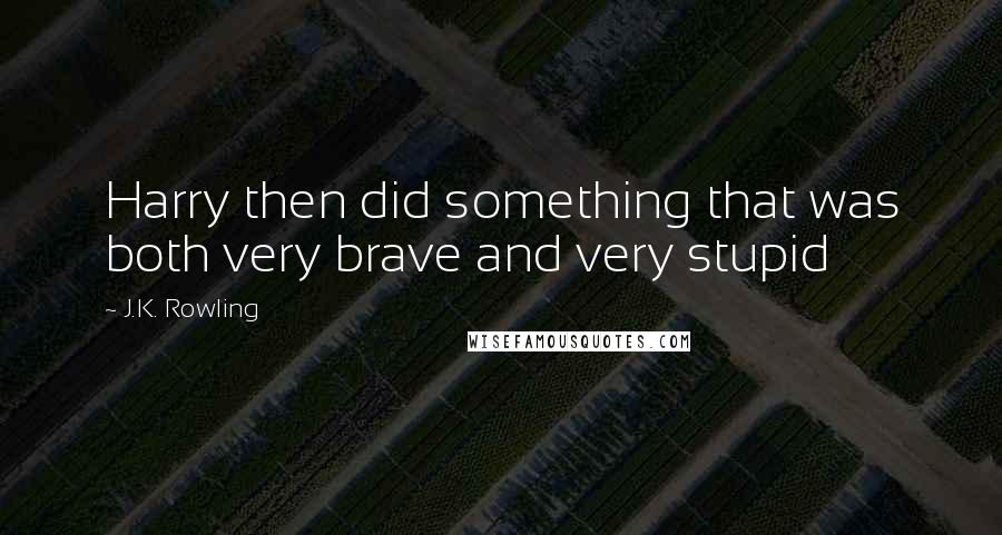 J.K. Rowling Quotes: Harry then did something that was both very brave and very stupid