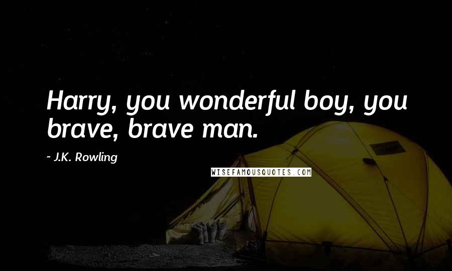 J.K. Rowling Quotes: Harry, you wonderful boy, you brave, brave man.