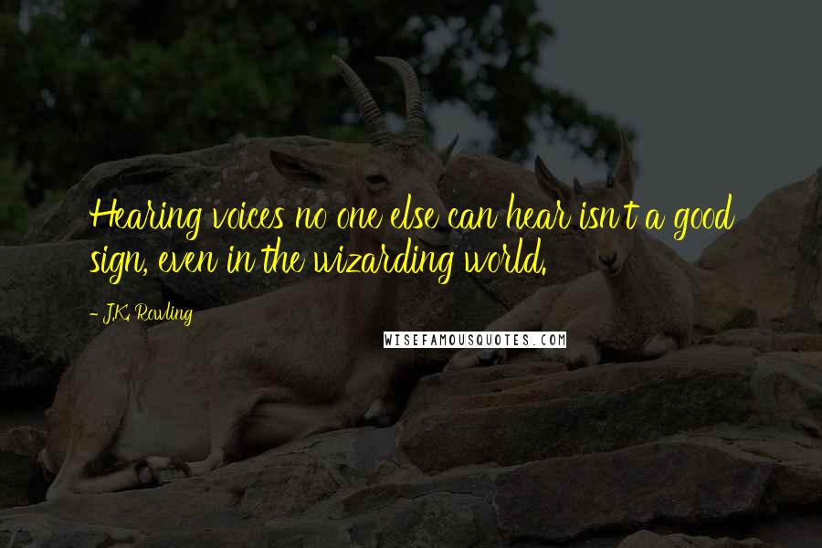 J.K. Rowling Quotes: Hearing voices no one else can hear isn't a good sign, even in the wizarding world.