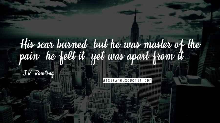 J.K. Rowling Quotes: His scar burned, but he was master of the pain; he felt it, yet was apart from it.