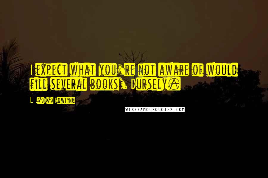 J.K. Rowling Quotes: I expect what you're not aware of would fill several books, Dursely.